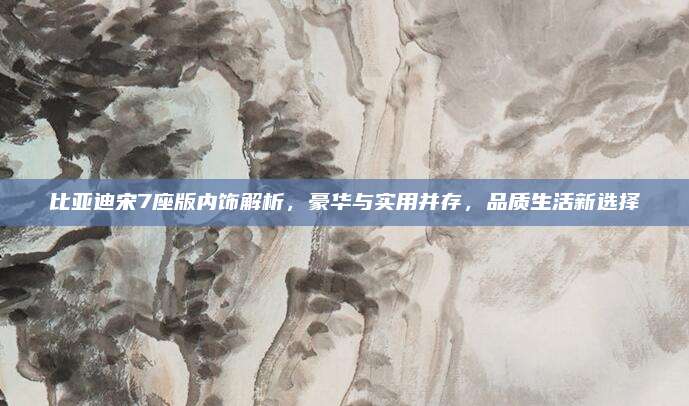 比亚迪宋7座版内饰解析,豪华与实用并存,品质生活新选择