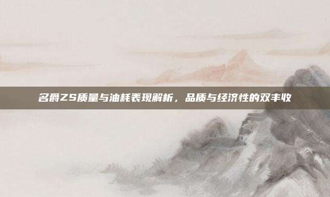 名爵ZS质量与油耗表现解析,品质与经济性的双丰收