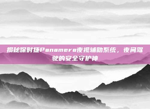 揭秘保时捷Panamera夜视辅助系统，夜间驾驶的安全守护神