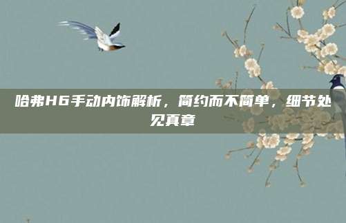 哈弗H6手动内饰解析,简约而不简单,细节处见真章