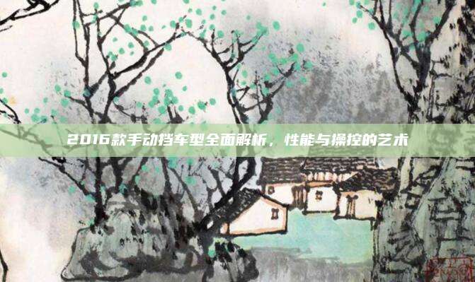 2016款手动挡车型全面解析,性能与操控的艺术