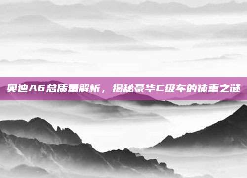 奥迪A6总质量解析,揭秘豪华C级车的体重之谜