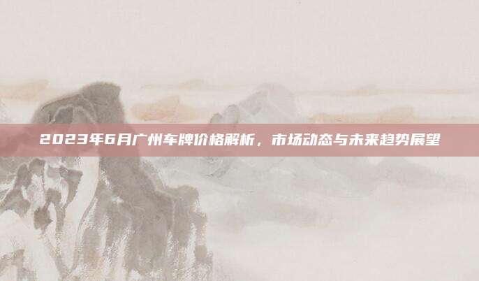 2023年6月广州车牌价格解析,市场动态与未来趋势展望