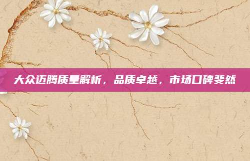 大众迈腾质量解析,品质卓越,市场口碑斐然