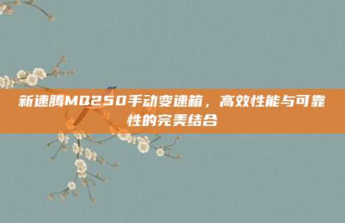 新速腾MQ250手动变速箱,高效性能与可靠性的完美结合