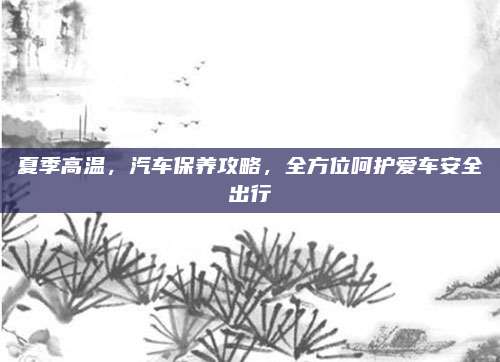 夏季高温,汽车保养攻略,全方位呵护爱车安全出行