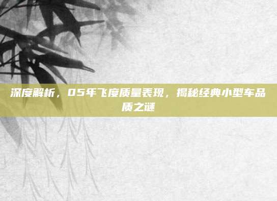 深度解析,05年飞度质量表现,揭秘经典小型车品质之谜