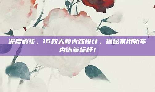 深度解析,16款天籁内饰设计,揭秘家用轿车内饰新标杆!