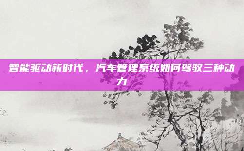 智能驱动新时代,汽车管理系统如何驾驭三种动力