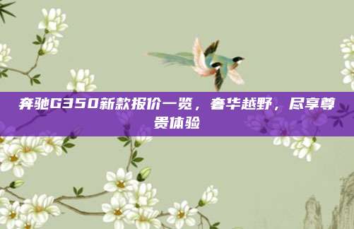 奔驰G350新款报价一览,奢华越野,尽享尊贵体验