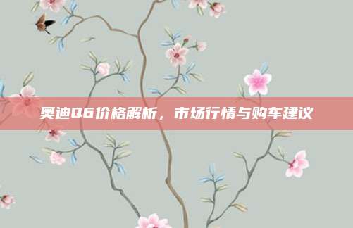 奥迪Q6价格解析,市场行情与购车建议