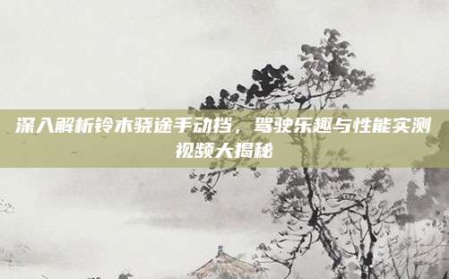 深入解析铃木骁途手动挡,驾驶乐趣与性能实测视频大揭秘