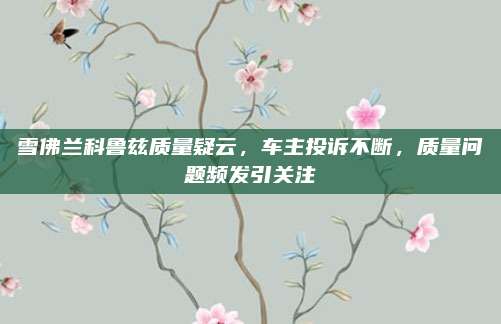 雪佛兰科鲁兹质量疑云,车主投诉不断,质量问题频发引关注