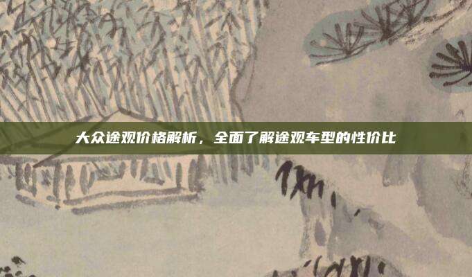 大众途观价格解析,全面了解途观车型的性价比