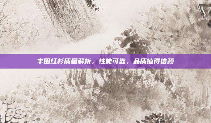 丰田红杉质量解析,性能可靠,品质值得信赖
