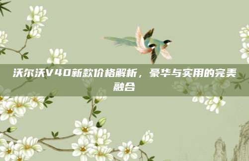 沃尔沃V40新款价格解析,豪华与实用的完美融合