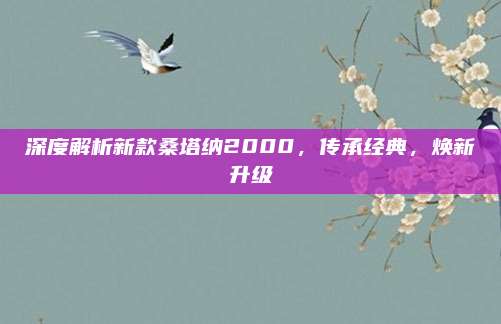 深度解析新款桑塔纳2000,传承经典,焕新升级