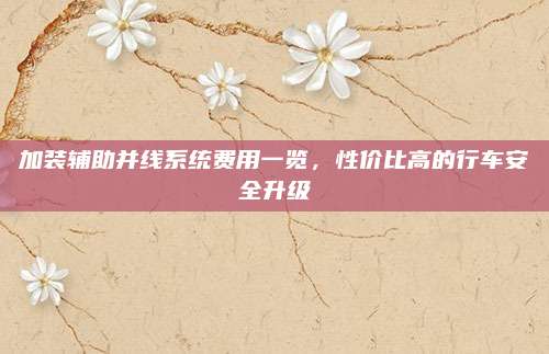 加装辅助并线系统费用一览,性价比高的行车安全升级