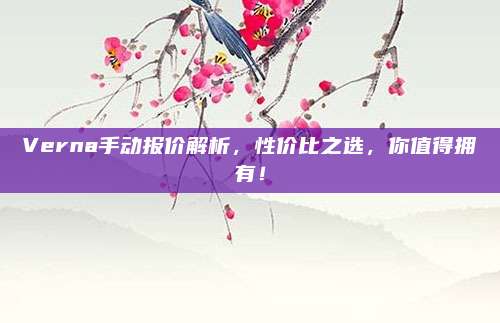 Verna手动报价解析,性价比之选,你值得拥有!