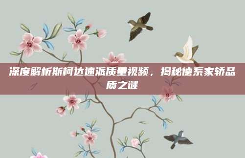 深度解析斯柯达速派质量视频，揭秘德系家轿品质之谜