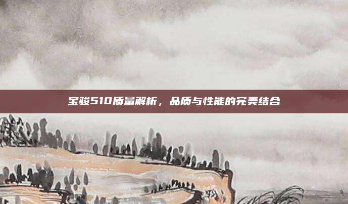 宝骏510质量解析,品质与性能的完美结合