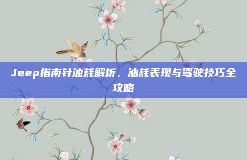 Jeep指南针油耗解析,油耗表现与驾驶技巧全攻略