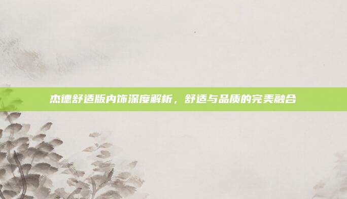 杰德舒适版内饰深度解析,舒适与品质的完美融合