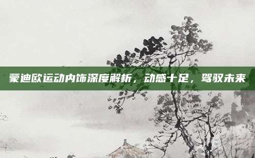 蒙迪欧运动内饰深度解析,动感十足,驾驭未来