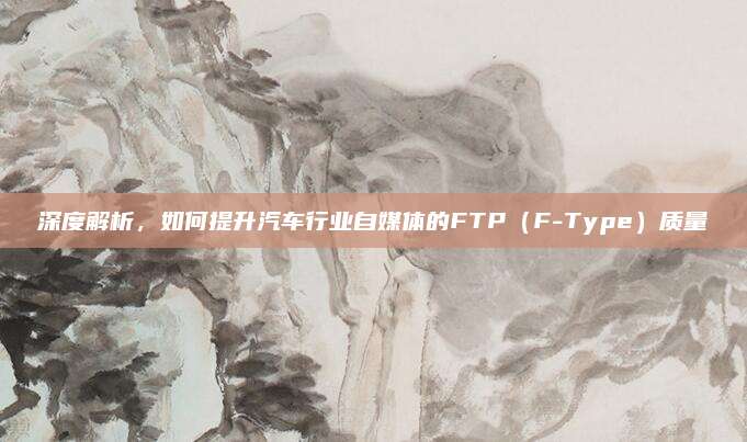 深度解析,如何提升汽车行业自媒体的FTP(F-Type)质量