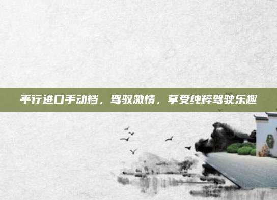 平行进口手动档,驾驭激情,享受纯粹驾驶乐趣
