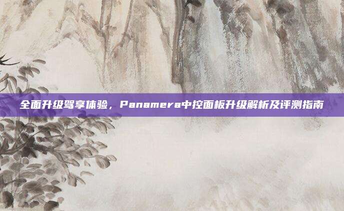 全面升级驾享体验,Panamera中控面板升级解析及评测指南