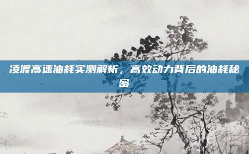 凌渡高速油耗实测解析,高效动力背后的油耗秘密
