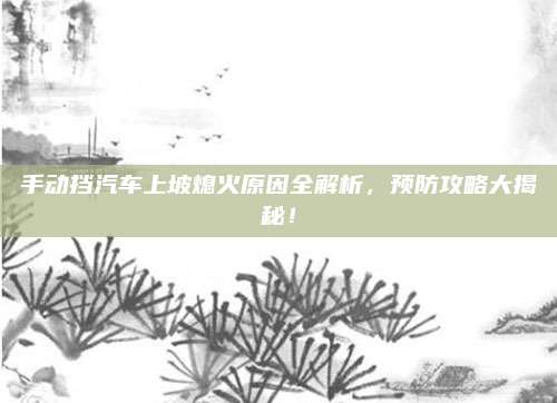 手动挡汽车上坡熄火原因全解析,预防攻略大揭秘!
