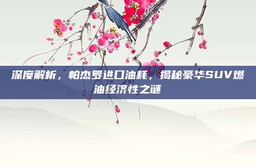深度解析,帕杰罗进口油耗,揭秘豪华SUV燃油经济性之谜