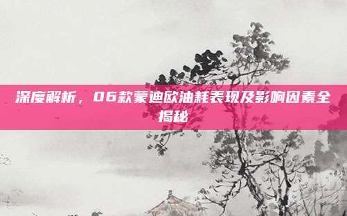 深度解析,06款蒙迪欧油耗表现及影响因素全揭秘