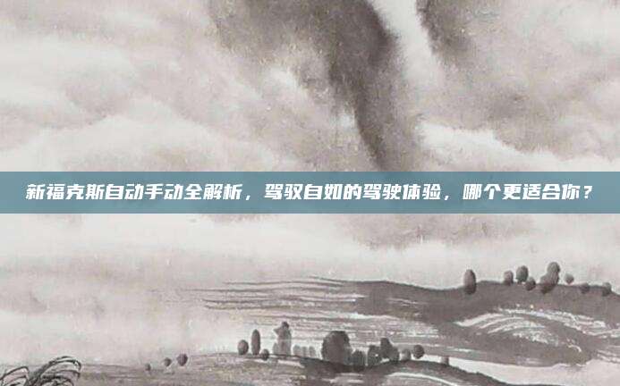 新福克斯自动手动全解析,驾驭自如的驾驶体验,哪个更适合你?