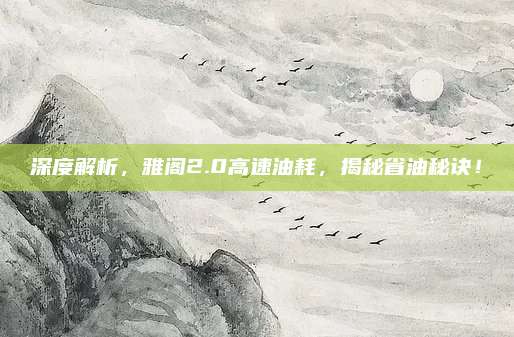 深度解析,雅阁2.0高速油耗,揭秘省油秘诀!