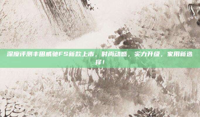 深度评测丰田威驰FS新款上市,时尚动感,实力升级,家用新选择!