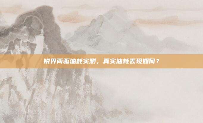锐界两驱油耗实测,真实油耗表现如何?