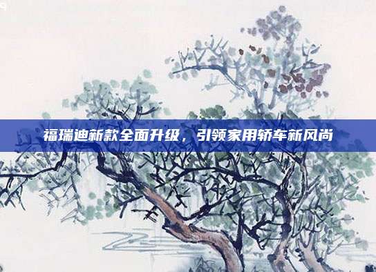 福瑞迪新款全面升级,引领家用轿车新风尚