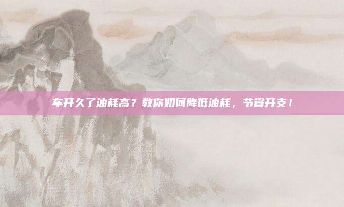 车开久了油耗高?教你如何降低油耗,节省开支!