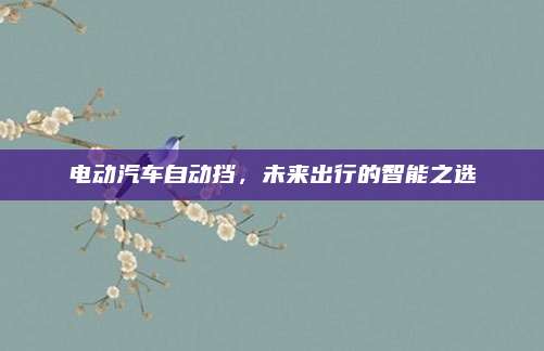 电动汽车自动挡,未来出行的智能之选