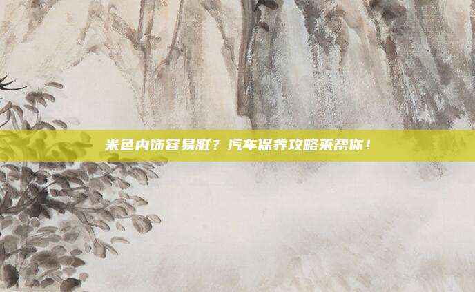 米色内饰容易脏?汽车保养攻略来帮你!