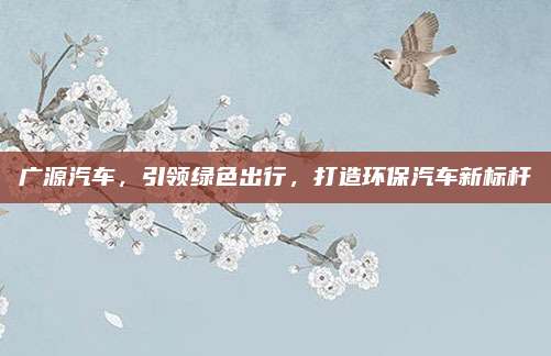 广源汽车，引领绿色出行，打造环保汽车新标杆