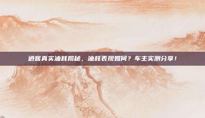 逍客真实油耗揭秘,油耗表现如何?车主实测分享!