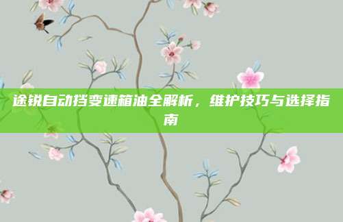 途锐自动挡变速箱油全解析,维护技巧与选择指南
