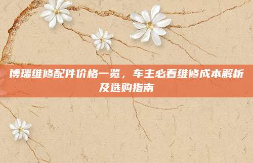 博瑞维修配件价格一览,车主必看维修成本解析及选购指南