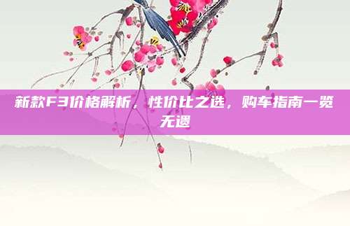 新款F3价格解析,性价比之选,购车指南一览无遗