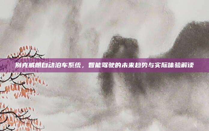 别克威朗自动泊车系统,智能驾驶的未来趋势与实际体验解读