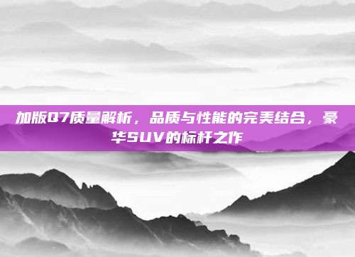 加版Q7质量解析,品质与性能的完美结合,豪华SUV的标杆之作